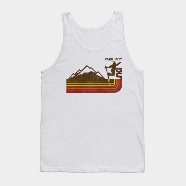 Retro Park City 70s/80s Style Skiing Stripe Tank Top by darklordpug